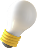3D Floating Element Light Bulb